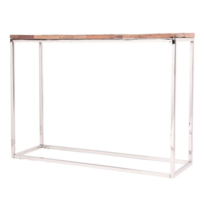 Console Table With Recycled Wood And Stainless Steel For A Modern Look Class Elegance