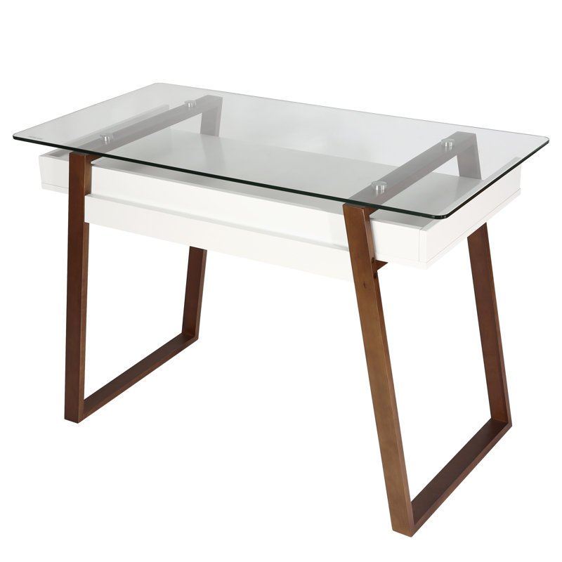 Bureau en verre Capel, Noyer