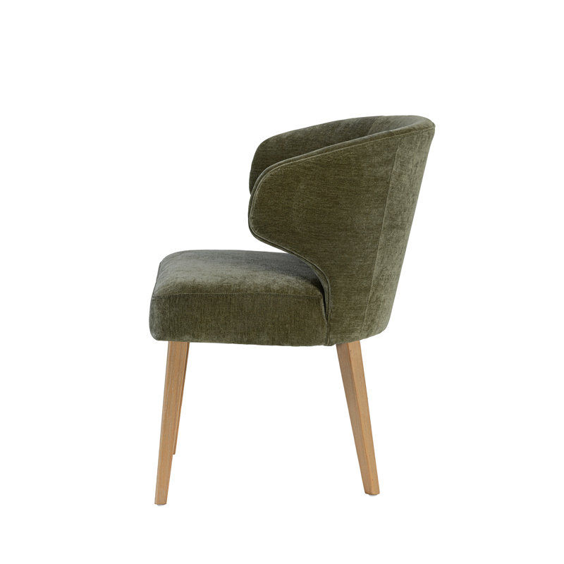 Niles Upholstered Dining Chair, Brown, Green