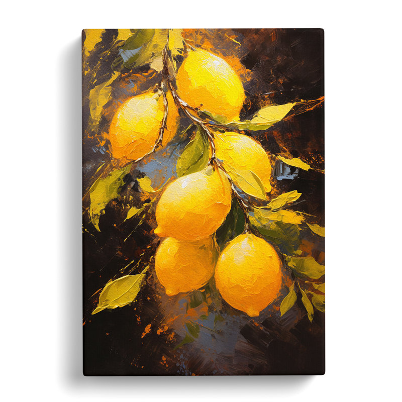 Lemon Fruit Impressionism Art No.2 - Wrapped Canvas, 50cm H x 35cm W x 3cm D