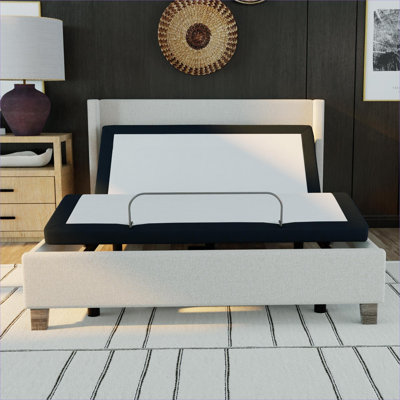 For full size bedroom, cool gray metal adjustable platform bed base built for personalized at-home relaxation