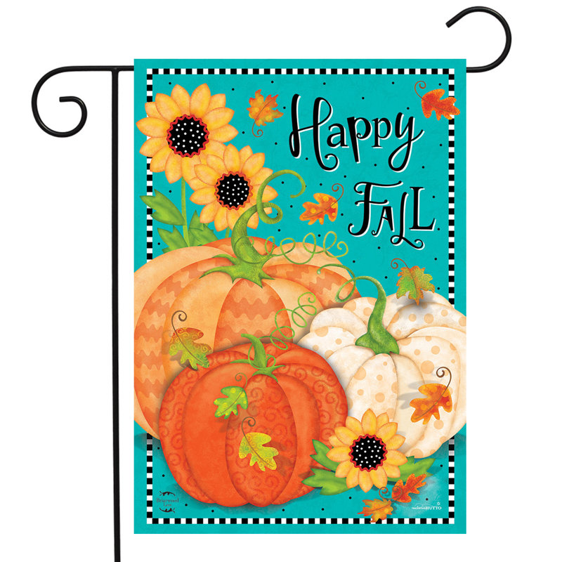 Drapeau de jardin rustique et fantaisiste d'automne 12x18
