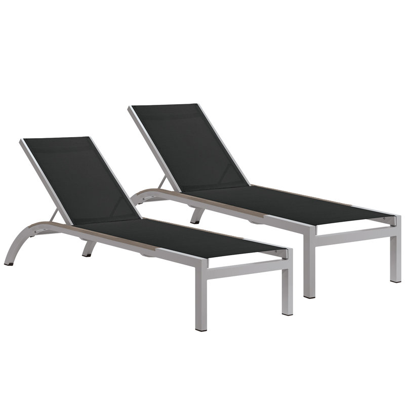 Argento Outdoor Chaise Lounge, Black