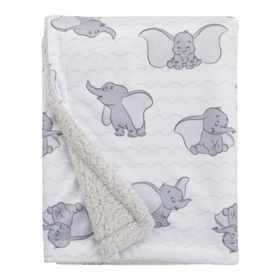 NoJo Disney Dumbo Baby Blanket with Sherpa Back