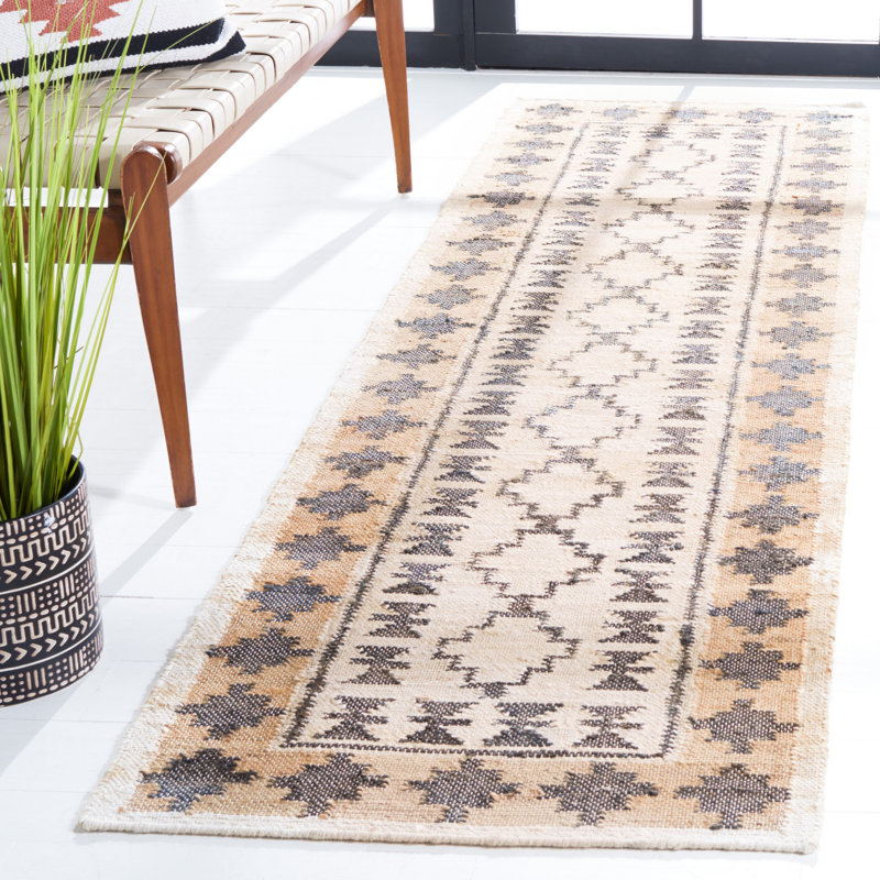 Juraj Flat Weave Jute Southwestern Rug, Runner 2'3" x 7'