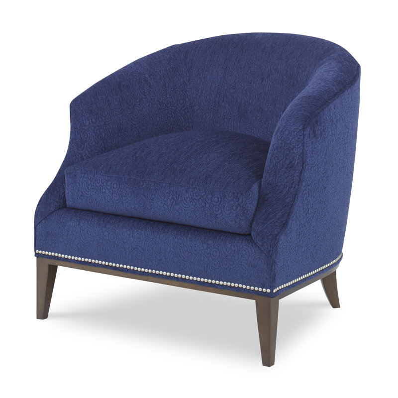 Chaise Calvert - Dossier uni, Lin de Bruges, Petit laiton vieilli, Ébène rétro