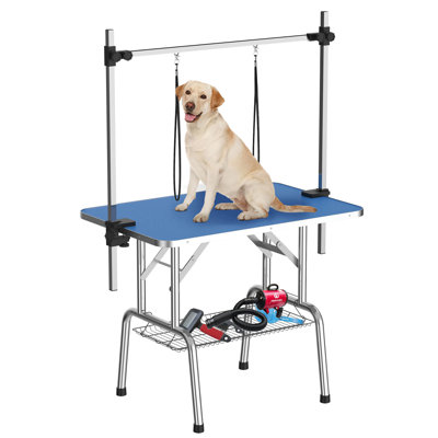 36 Inch Foldable Dog Grooming Table For Home With Adjustable Arm