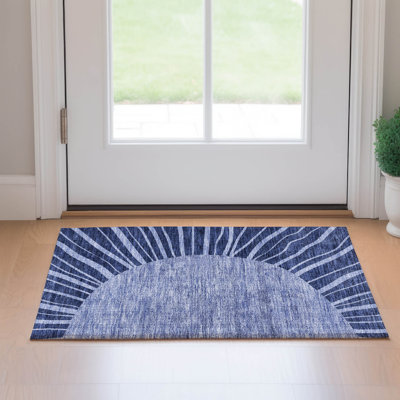 Tapis bleu marine de qualité supérieure lavable à la machine Prisco