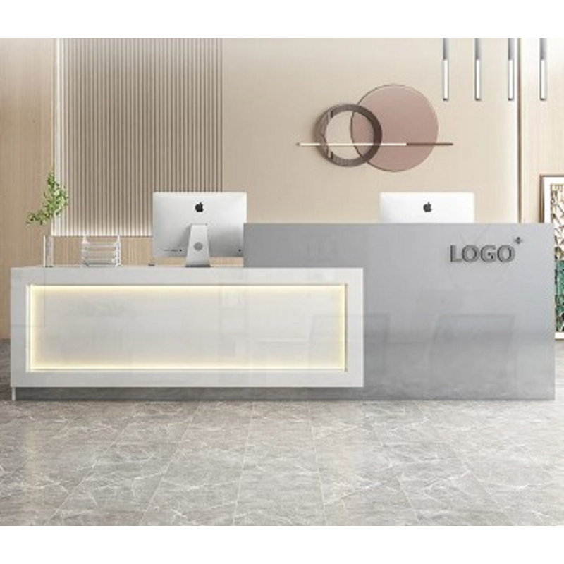 Modern Simple Reception Desks Supermarket Spa Checkout Cashier Simple Office, Black/White