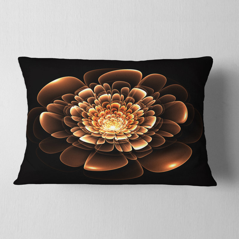Coussin lombaire floral fractal scintillant