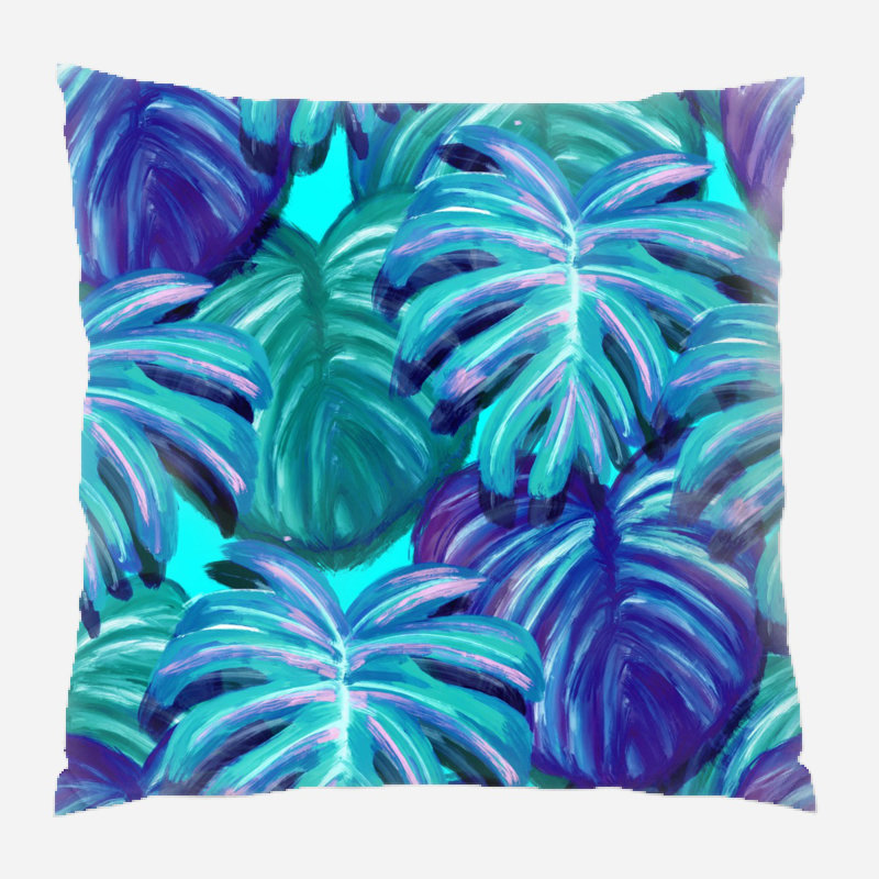 Coussin de feuilles Alden, Microsuède, Intérieur