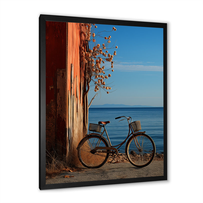 Cobalt cruiser bicyclette sur toile, H 32 po x l 16 po x P 1 po, Cadre photo noir