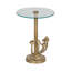 Sagebrook Home 20" Gold Aluminum Mushroom Accent Table With Tempered Glass Top