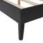 Structure de lit grand en bois massif avec 2 tables de chevet, design élégant avec lampes, rotin et combinaison de bois