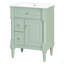 Armoire de salle de bain autoportante 24 po avec lavabo 24 po avec tiroir rabattable, tablette réglable, structure en bois d'hévéa massif, panneaux de fibres à densité moyenne et poignées en métal-126278706
