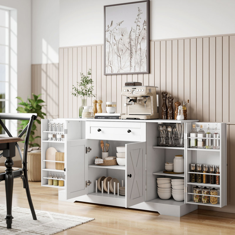 Buffet 54 po, armoire de cuisine, blanc