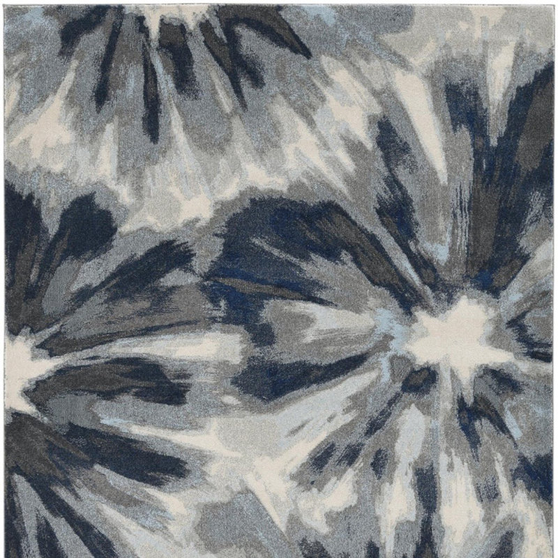 Tapis ivoire / bleu Zorriah