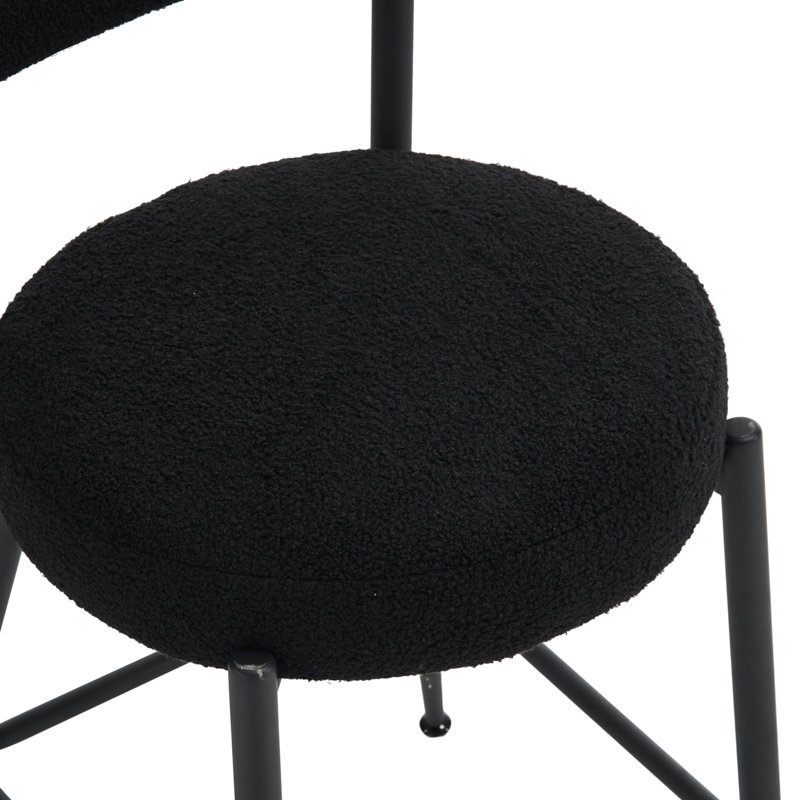Moderne de 2 tabourets de bar noirs, structure en métal, support ergonomique, siège de 25 pouces, bon pour la cuisine et les tabourets de comptoir d'hôtel avec revêtement en tissu, 2, repose-pieds solidement soudés, facile à installer,
