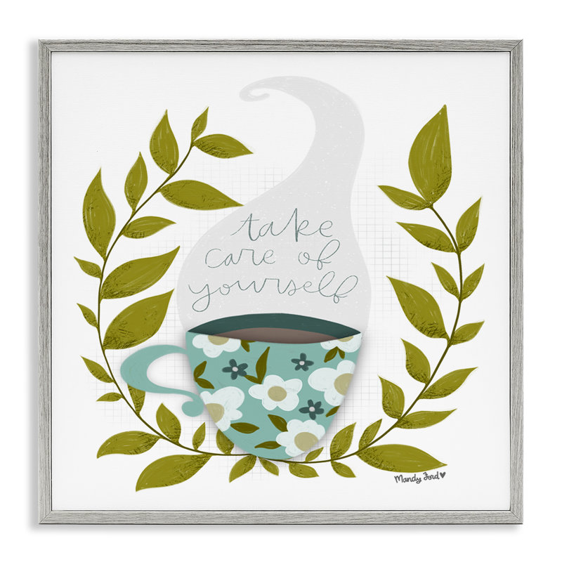 «Take Care with Relaxing Coffee», estampe numérique, design par Mandy Ford Art + Illustration, H 17 po x l 17 po