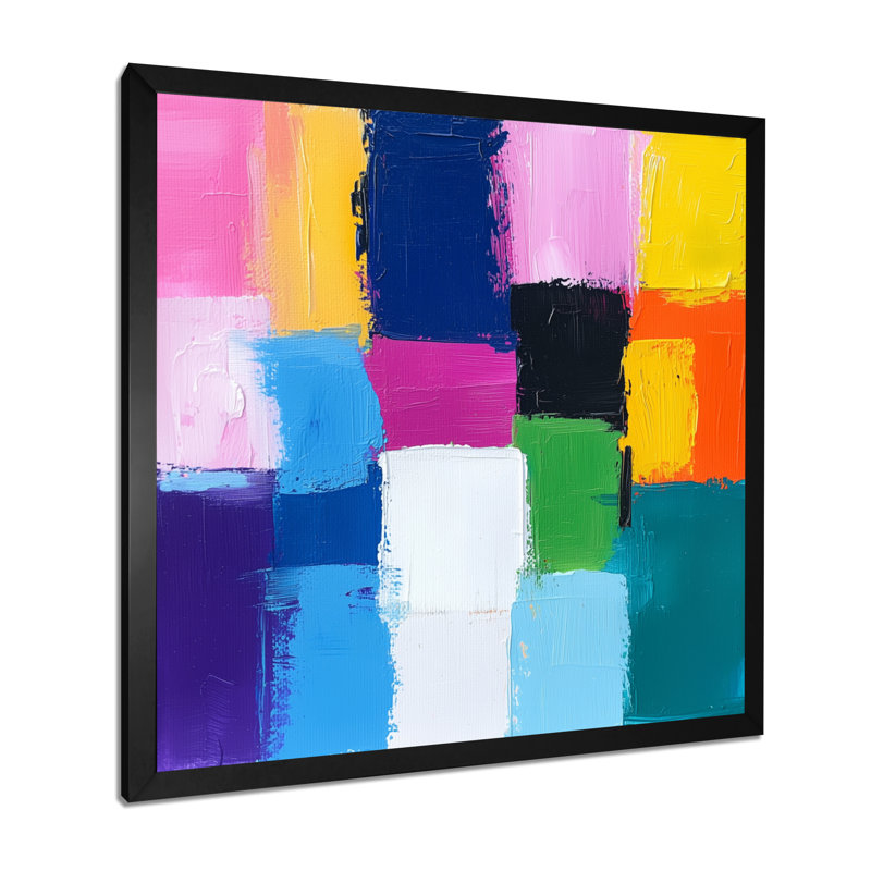 Odiel abstraite, couleur primaire, résonnant dans le chaos III - art mural abstrait, H 16 po x l 16 po