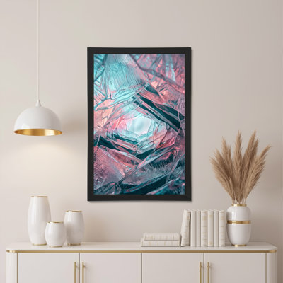 " Blue And Pink Abstract Ice Texture Macro Photography " Painting Print