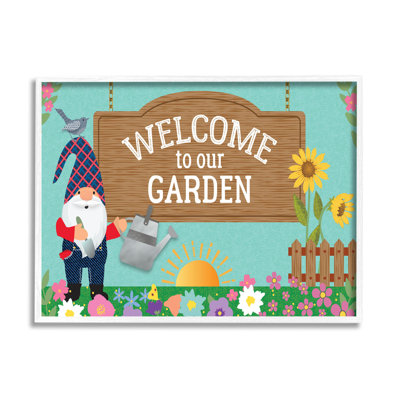 Welcome To Our Garden, gnome, estampe numérique par Linda Birtel