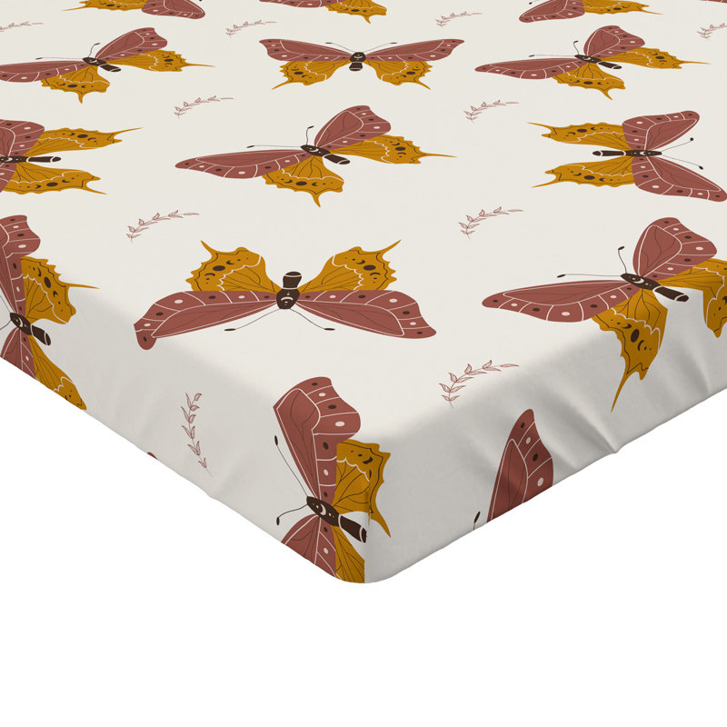 Drap-housse Ambesonne Autumn Moth Cottagecore - café pâle et marron pâle, Drap-housse grand