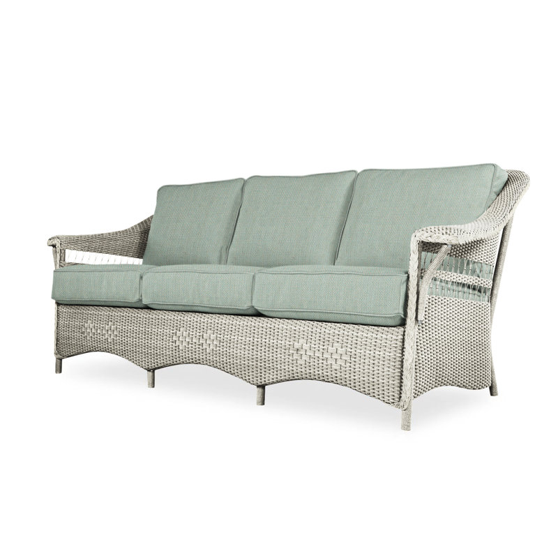 Nantucket Outdoor 3 - Seat Patio Sofa, Berkely Hall Green, Linen