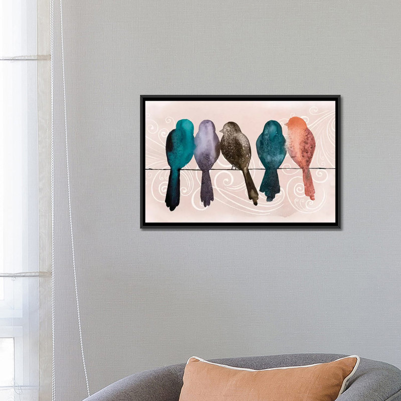 «Afprès Gazouillement II» par Grace Popp, reproduction sur toile tendue, H 18 po x l 26 po x P 1,5 po, Pas de tapis