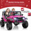 Camion de voiture 2 places Alex avec télécommande 24 V, voiture télécommandée Alex, jouets pour grands enfants avec télécommande parentale, siège large de 20 po, lumières DEL, ceinture de sécurité, Bluetooth, musique, 3 vitesses, suspension à ressort, rose-80184352
