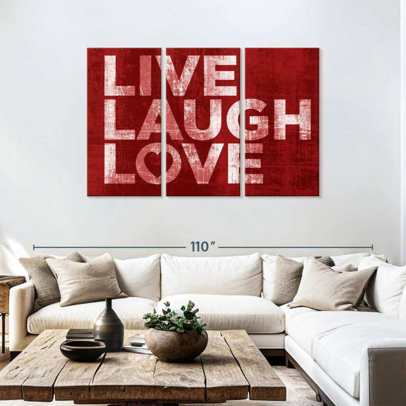 Tergel Red Live Laugh Love, 48" H x 74" W