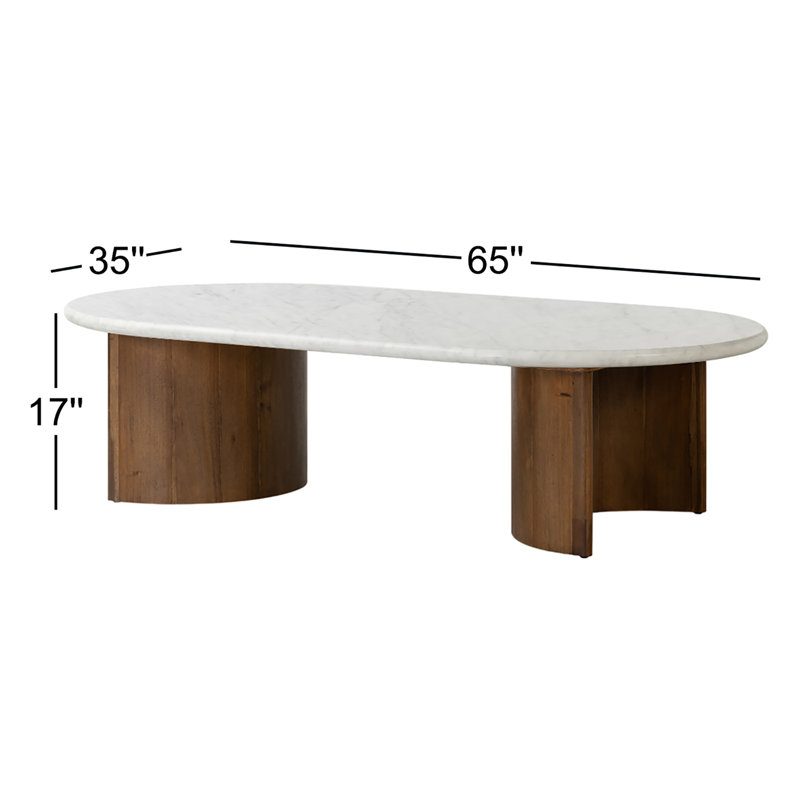 Paden Coffee Table, 17" H x 35" L x 65" W, Worn Oak