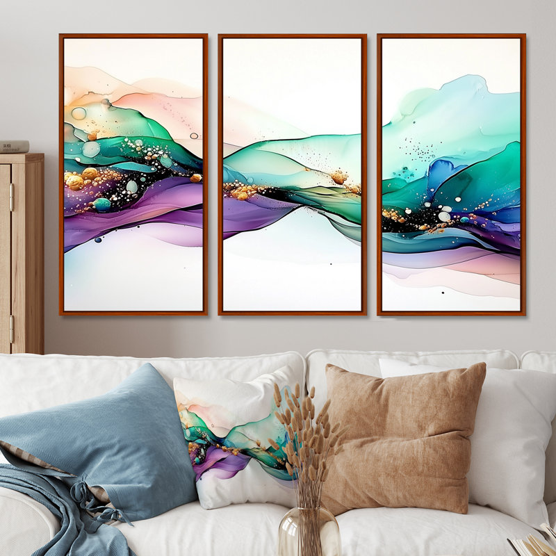 «Ethereal Violet», impression d'art mural, Reproduction avec cadre flottant, Brun, H 28 po x l 36 po