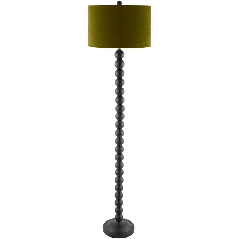Lampe sur pied Dygall, Noir, Vert