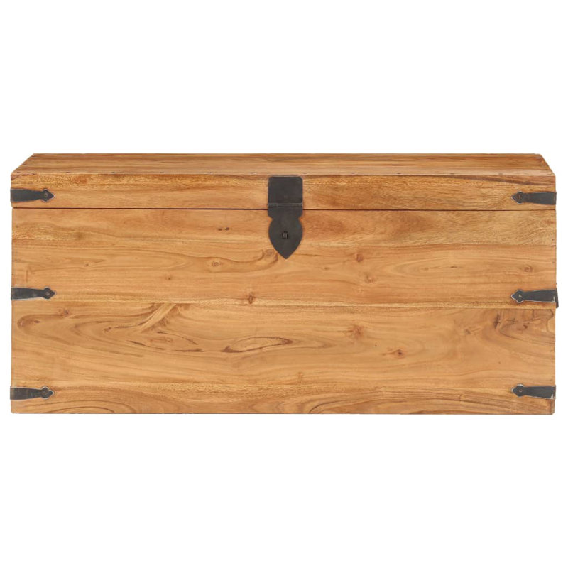 Solid Wood Camp Trunk / Footlocker, Dark Brown