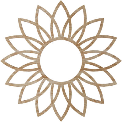 16"OD x 5 5/8"ID x 3/8"T Daisy Wood Fretwork Pierced Ceiling Medallion, Walnut