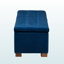 Banc de rangement capitonné en tissu bleu H 15,24 po x l 45,88 po x P 16,6 po Zeller