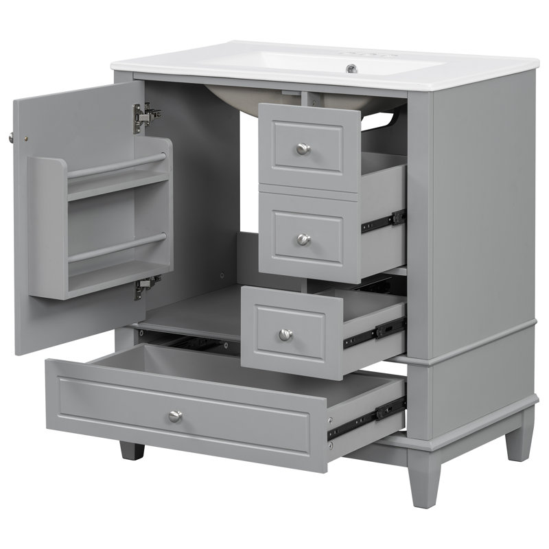Meuble-lavabo 30 po avec lavabo, Gris