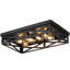 Plafonnier encastré carré noir mat 6 lumières