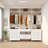 30.7"W 5 Drawer Dresser with LED Lights, 39"H Tall Chest Of Drawers For Bedroom & Wardrobe Closet Island With Tempered Glass Top & Jewelry Dresser & Glass Dresser, White-1766798960
