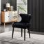 Ricky Modern Velvet Dining Chairs - Ergonomic Upholstered Curved Back with Solid Wooden Legs - Side Chair for Office Kitchen Living Room Dining Room-96021046-30344459
