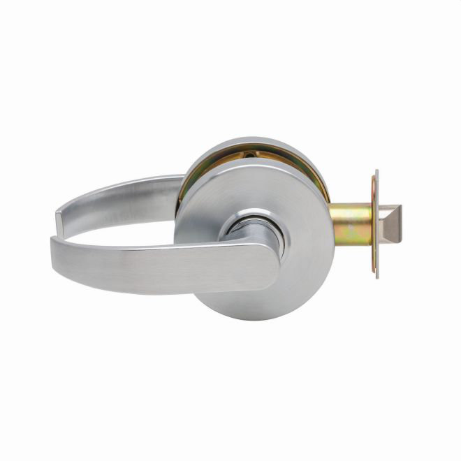 C1000PASSC626 Passage Grade 1 Curved Lever Clutching Cylindrical Lock With 2-3/4" Backset With 1-1/8" Face And ANSI Strike Satin Chrome Finish