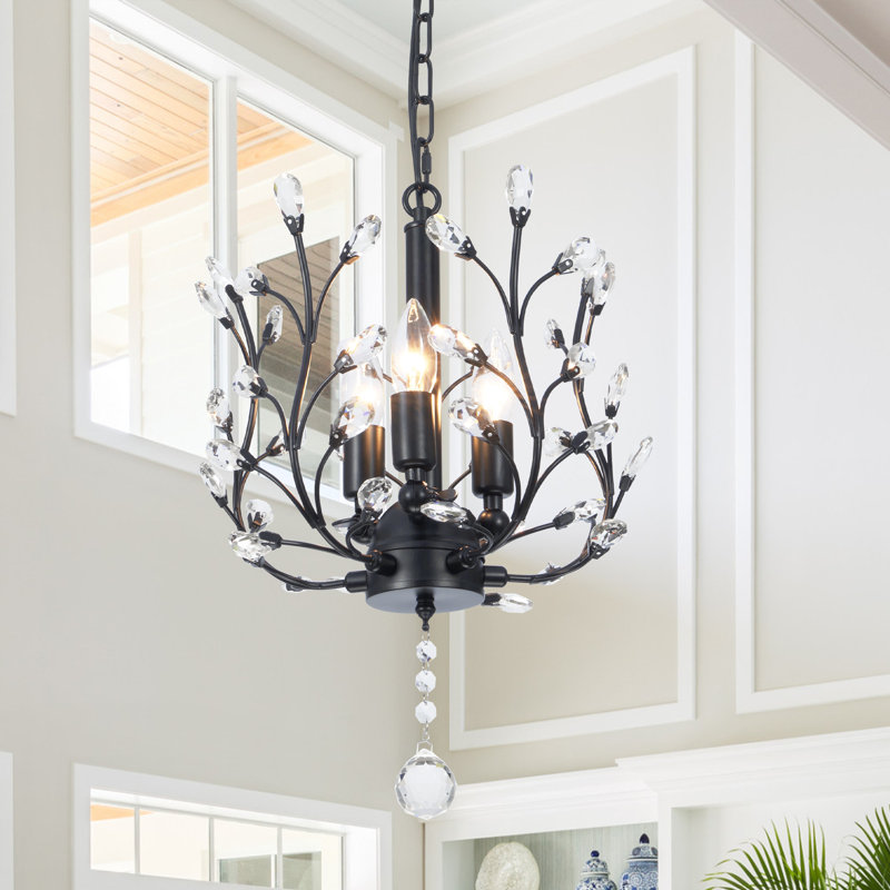 Juleeanna 18" Modern Firefly Chandelier 3 - Light Dimmable with Hanging Chain