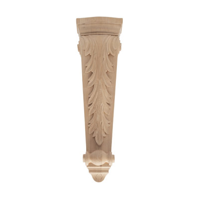 Grand corbeau en bois d'acanthe massif sculpté à la main 24 po x 6-7 / 8 po x 3-1 / 2 po