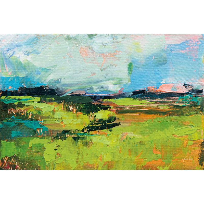 «Daily Saying IV» par Jeanette Vertentes - reproduction sur toile tendue, H 8 po x l 12 po, Cadre simple argenté, Non