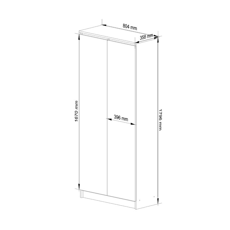Austi 180cm H x 80cm W Standard Bookcase