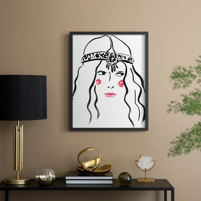 BlossomII Framed Print - Solid Wood, Black, 11" H x 9" W