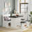 FSC Solid Pine L-shape Breakfast Nook Set Dining Corner Set With Charging, Storage & Reversible Bench (seats 3-5)