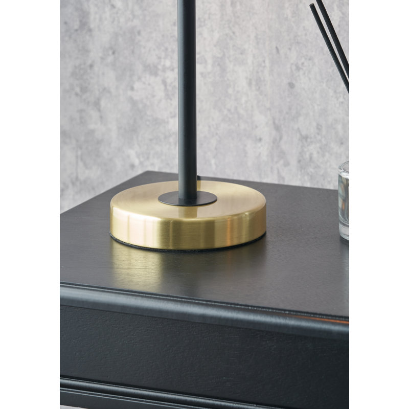 Bryce Black and Gold Metal Rise and Fall Table Lamp