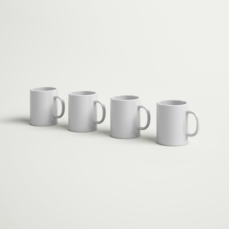 Plainfield 4 Piece Coffee Mug Set, White